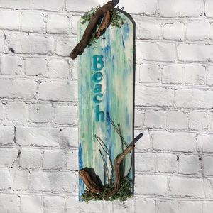 Beach wall hanging sign for coastal home